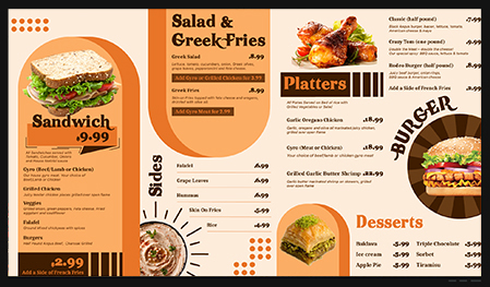 salad menu boards
