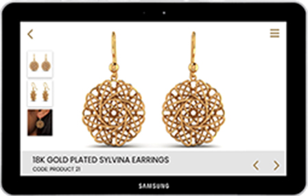 show your earrings on tablet catalog
