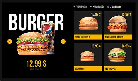 burger digital menu board