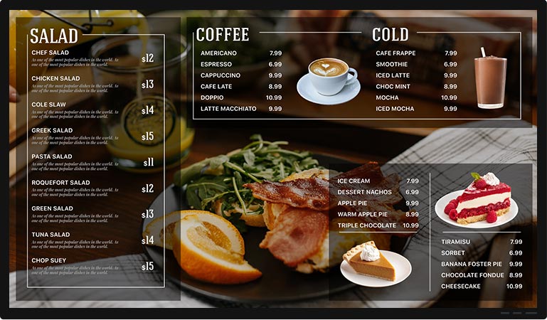 cafe offer menu board design templates