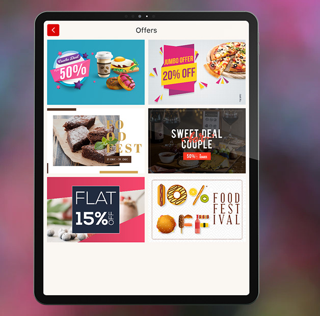 create food offers on tablet menu