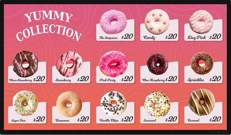 donut shop menu boards template design