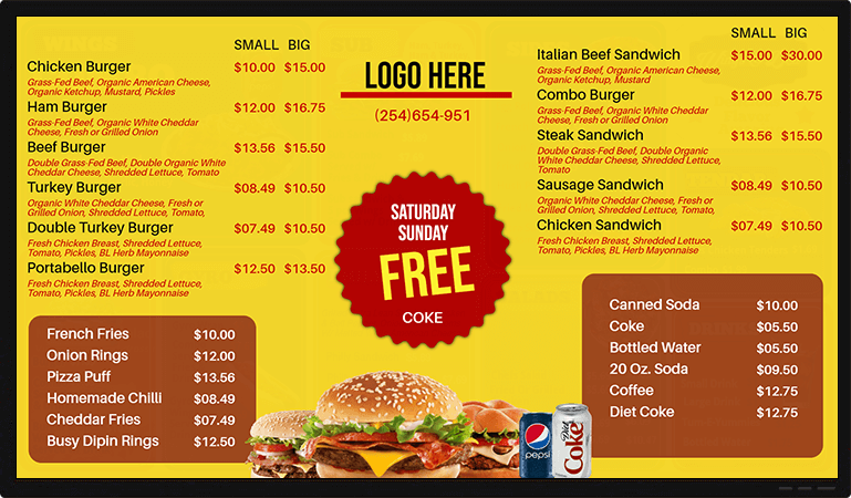free burger combo offer templates