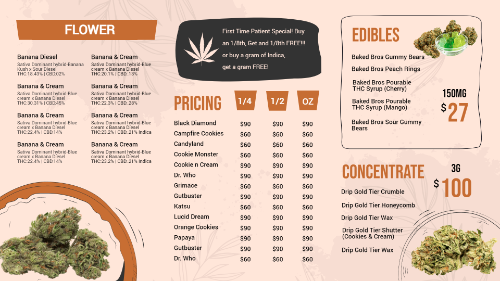 cannabis menu boards