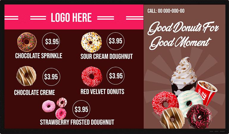 donuts menu design idea