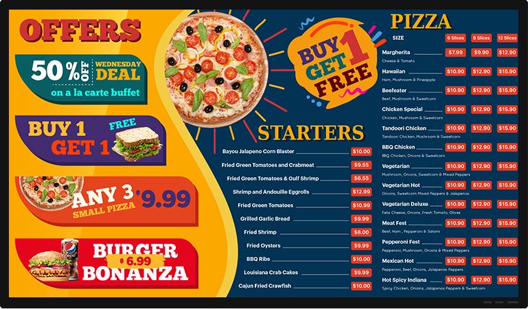 pizza offer promotion menu boards templates