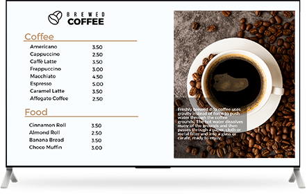 promote coffee using menu boards